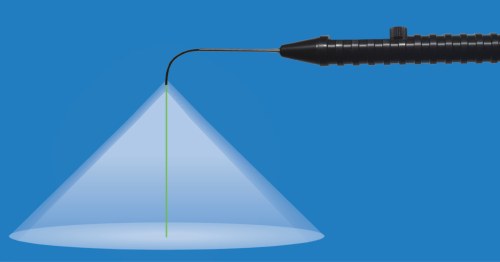 Illuminated bending laser probes