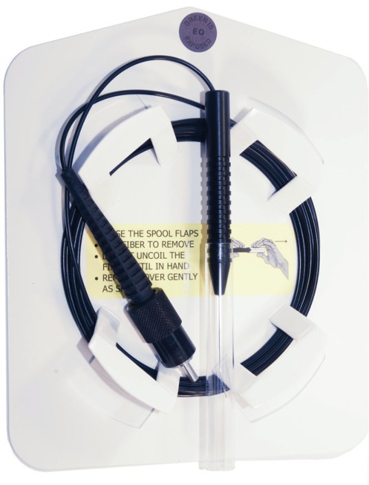 Pouched probe on its tray